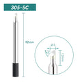 Total length: 92 mm
Head diameter: 5 mm
Compatible for: QUICK 303D Soldering Station.
Other QUICK 305 Models: 305-B, 305-2B, 305-LB, , 305-1C, 305-2C, 305-3C, 305-4C, 305-5C, 305-0.8D, 305-1.2D, 305-1.6D, 305-2.4D, 305-3.2D, 305-I, 305-K, 305-LK, 305-SK.


If you need any other model products, please kindly contact us.