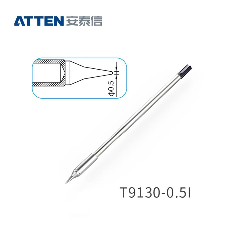 Other T9130 Series Models: T9130-K, SK, 2.0SK, SI,
T9130-1,0I, 0,5I, 0,1SI, 0,2SI, 0,3SI, 0,1IS, 0,3IS, 0,5IS,
T9130-1,2C, 2,4C, 4,6C, 1,6D, 2,4D, 3,2D, 4,6D.
Compatible with ST-9150/ST-1509 (130W) station and Y9130 soldering irons.