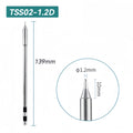 Shape: Chisel Tip, 1.2 X 10MM.
Total length: 139mm
Outer diameter: 5.0mm
Compatible for: QUICK TS1200/TS1200A/TS1200D Soldering Station.
Other QUICK TSS02 Tips Model: TSS02-B, TSS02-2B, TSS02-0.8C, TSS02-1C, TSS02-2C, TSS02-3C, TSS02-4C, TSS02-0.8D, TSS02-1.6D, TSS02-2.4D, TSS02-3.2D, TSS02-4.2D, TSS02-I, TSS02-I-02, TSS02-J-01, TSS02-K, TSS02-SK, TSS02-SK-01, TSS02B-I-02, TSS02B-J-02, TSS02B-SK-02.


If you need any other model products, please kindly contact us.