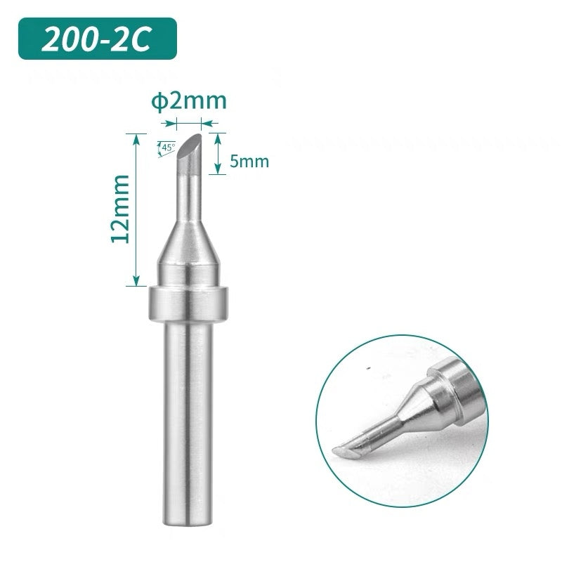 Shape: Bevel Tip, 2MM/45DEG X 12MM.
Total length: 31.5mm
Inner diameter: 2.0mm
Outer diameter: 4.0mm
Compatible for: QUICK TS2200/203H/503/504/203D/376D&nbsp;Soldering Station.
Other QUICK 200 Tips Model: 200-I, 200-J, 200-B, 200-2B, 200-LB, 200-SK, 200-K, 200-LK, 200-1C, 200-3C, 200-4C, 200-5C, 200-0.8D, 200-1.2D, 200-1.6D, 200-2.4D, 200-3.2D.


If you need any other model products, please kindly contact us.