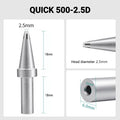 Total length: 40.4mm
Head diameter: 2.5mm
Inner diameter: 2.0mm
Outer diameter: 6.0mm
Compatible for: QUICK 205, 205H＋, 2300, 3205, 376D-150 Soldering Station.
Other QUICK 500 Models: 500-B-01, 500-2B, 500-4DK, 500-3.5D, 500-5D, 500-6D, 500-8D, 500-2C, 500-3C, 500-4C, 500-5C, 500-6C, 500-8C, 500-B, 500-K, 500-SK, 500-4.2D.
If you need any other model products, please kindly contact us.