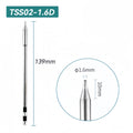 Shape: Chisel Tip, 1.6 X 10MM.
Total length: 139mm
Outer diameter: 5.0mm
Compatible for: QUICK TS1200/TS1200A/TS1200D Soldering Station.
Other QUICK TSS02 Tips Model: TSS02-B, TSS02-2B, TSS02-0.8C, TSS02-1C, TSS02-2C, TSS02-3C, TSS02-4C, TSS02-0.8D, TSS02-1.2D, TSS02-2.4D, TSS02-3.2D, TSS02-4.2D, TSS02-I, TSS02-I-02, TSS02-J-01, TSS02-K, TSS02-SK, TSS02-SK-01, TSS02B-I-02, TSS02B-J-02, TSS02B-SK-02.


If you need any other model products, please kindly contact us.