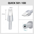 Total length: 55.4mm
Head diameter: 10.0mm
Inner diameter: 2.0mm
Outer diameter: 9.0mm
Compatible for: QUICK 206B, 206C, 206D Soldering Station.
Other QUICK 501 Models: 501-5C, 501-6C, 501-8C-01, 501-10C-01, 501-2.4D, 501-3.5D, 501-4.2D, 501-5D, 501-6D, 501-8D, 501-16D, 501-6D-01, 501-8D-02, 501-10D-01, 501-16D-01, 501-K, 501-B-01, 501-8D-01.


If you need any other model products, please kindly contact us.