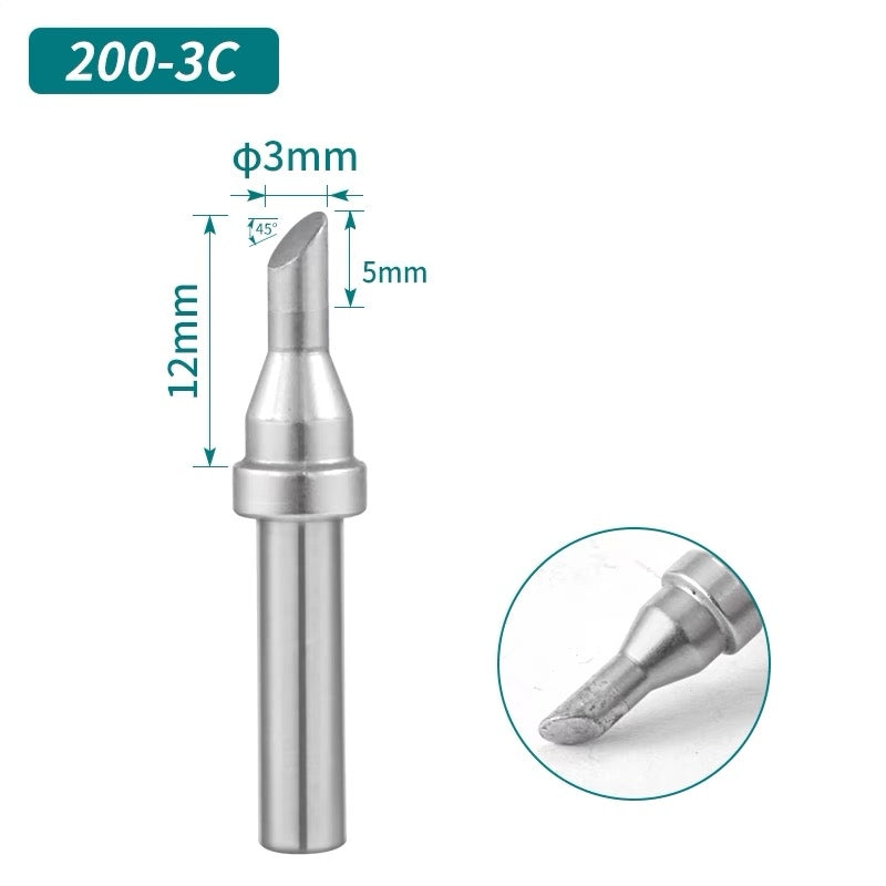 Shape: Bevel Tip, 3MM/45DEG X 12MM.
Total length: 31.5mm
Inner diameter: 2.0mm
Outer diameter: 4.0mm
Compatible for: QUICK TS2200/203H/503/504/203D/376D&nbsp;Soldering Station.
Other QUICK 200 Tips Model: 200-I, 200-J, 200-B, 200-2B, 200-LB, 200-SK, 200-K, 200-LK, 200-1C, 200-2C, 200-4C, 200-5C, 200-0.8D, 200-1.2D, 200-1.6D, 200-2.4D, 200-3.2D.


If you need any other model products, please kindly contact us.