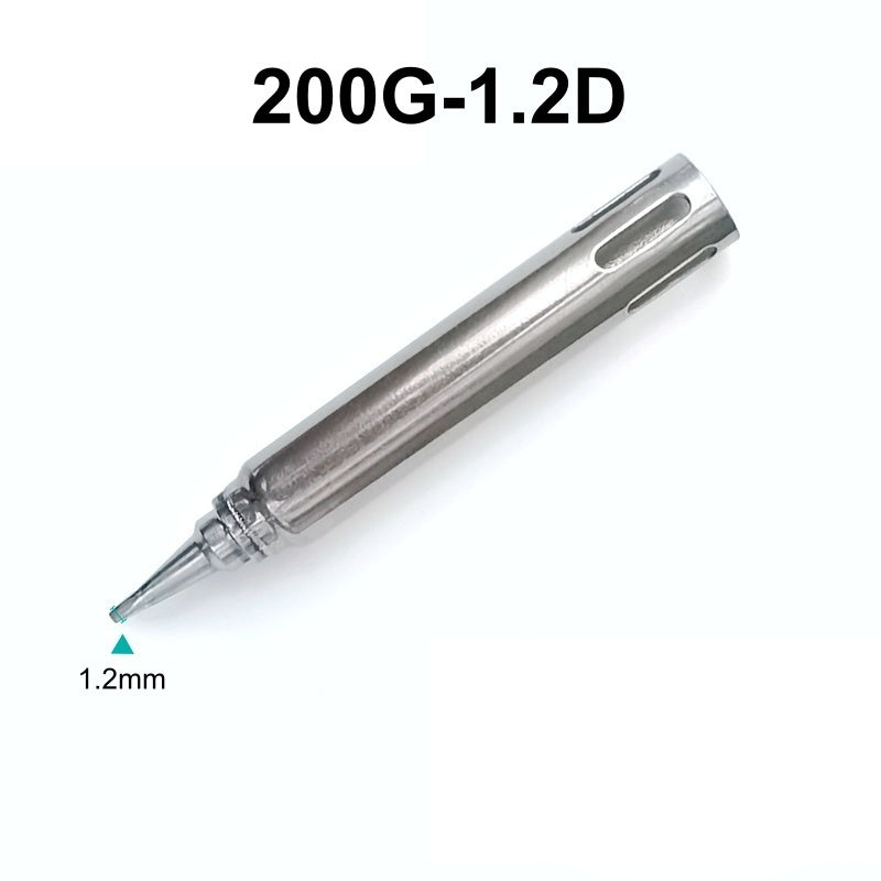 Total length: 61 mm
Inner diameter: 8 mm
Outer diameter: 8.7mm
Compatible for: QUICK 3202-901C soldering station iron (90W), QUICK 713-901B hot air gun/tin suction gun soldering station iron (90W).
Other 200G series soldering head models: 200G-I, 200G-B, 200G-J, 200G-SK, 200G-K, 200G-1C, 200G-2C, 200G-3C, 200G-4C, 200G-5C, 200G-1.2D, 200G-1.6D, 200G-2.4D, 200G-3.2D, 200G-4.2D.


If you need any other model products, please kindly contact us.