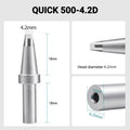 Total length: 40.5mm
Head diameter: 4.2mm
Inner diameter: 2.0mm
Outer diameter: 6.0mm
Compatible for: QUICK 205, 205H＋, 2300, 3205, 376D-150 Soldering Station.
Other QUICK 500 Models: 500-B-01, 500-2B, 500-4DK, 500-3.5D, 500-5D, 500-6D, 500-8D, 500-2C, 500-3C, 500-4C, 500-5C, 500-6C, 500-8C, 500-B, 500-K, 500-SK, 500-2.5D.
If you need any other model products, please kindly contact us.