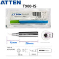 Total length: 41 mm

Outer diameter shaft: 6,5 mm
Inner diameter shaft: 4.0mm
Other T900 Series Models: T900-K, SK, 1,6K, 2,0SK,
T900-B, LB, I, SI,0.2SI, SB, IS, 0.2IS, 0.5IS
T900-0,5C, 0,8C, 1C, 2C, 3C, 4C,&nbsp;
T900-0,8D, 1,2D, 1,6D, 2,4D, 3,2D,
T900 Series soldering tips compatible with AT937/937A/938D/980E/989/989D/939, AT8586, AT8502D, SA-50/ST-2090D, ST-60, ST-80, ST-965, ST-2065D, ST-8865.