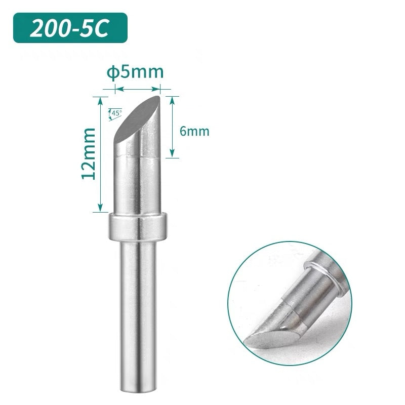 Shape: Bevel Tip, 5MM/45DEG X 12MM.
Total length: 31.5mm
Inner diameter: 2.0mm
Outer diameter: 4.0mm
Compatible for: QUICK TS2200/203H/503/504/203D/376D&nbsp;Soldering Station.
Other QUICK 200 Tips Model: 200-I, 200-J, 200-B, 200-2B, 200-LB, 200-SK, 200-K, 200-LK, 200-1C, 200-2C, 200-3C, 200-4C, 200-0.8D, 200-1.2D, 200-1.6D, 200-2.4D, 200-3.2D.


If you need any other model products, please kindly contact us.