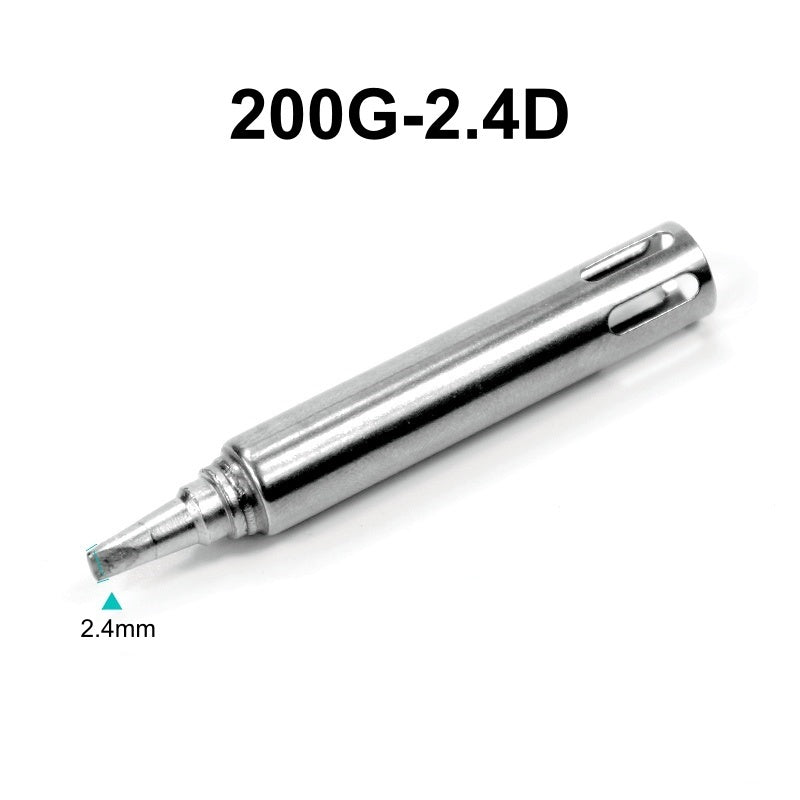 Total length: 61 mm
Inner diameter: 8 mm
Outer diameter: 8.7mm
Compatible for: QUICK 3202-901C soldering station iron (90W), QUICK 713-901B hot air gun/tin suction gun soldering station iron (90W).
Other 200G series soldering head models: 200G-I, 200G-B, 200G-J, 200G-SK, 200G-K, 200G-1C, 200G-2C, 200G-3C, 200G-4C, 200G-5C, 200G-1.2D, 200G-1.6D, 200G-2.4D, 200G-3.2D, 200G-4.2D.


If you need any other model products, please kindly contact us.