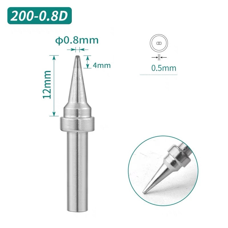 Shape: Chisel Tip, 0.8 X 12MM.
Total length: 31.5mm
Inner diameter: 2.0mm
Outer diameter: 4.0mm
Compatible for: QUICK TS2200/203H/503/504/203D/376D&nbsp;Soldering Station.
Other QUICK 200 Tips Model: 200-I, 200-J, 200-B, 200-2B, 200-LB, 200-SK, 200-K, 200-LK, 200-1C, 200-2C, 200-3C, 200-4C, 200-5C, 200-1.2D, 200-1.6D, 200-2.4D, 200-3.2D.


If you need any other model products, please kindly contact us.