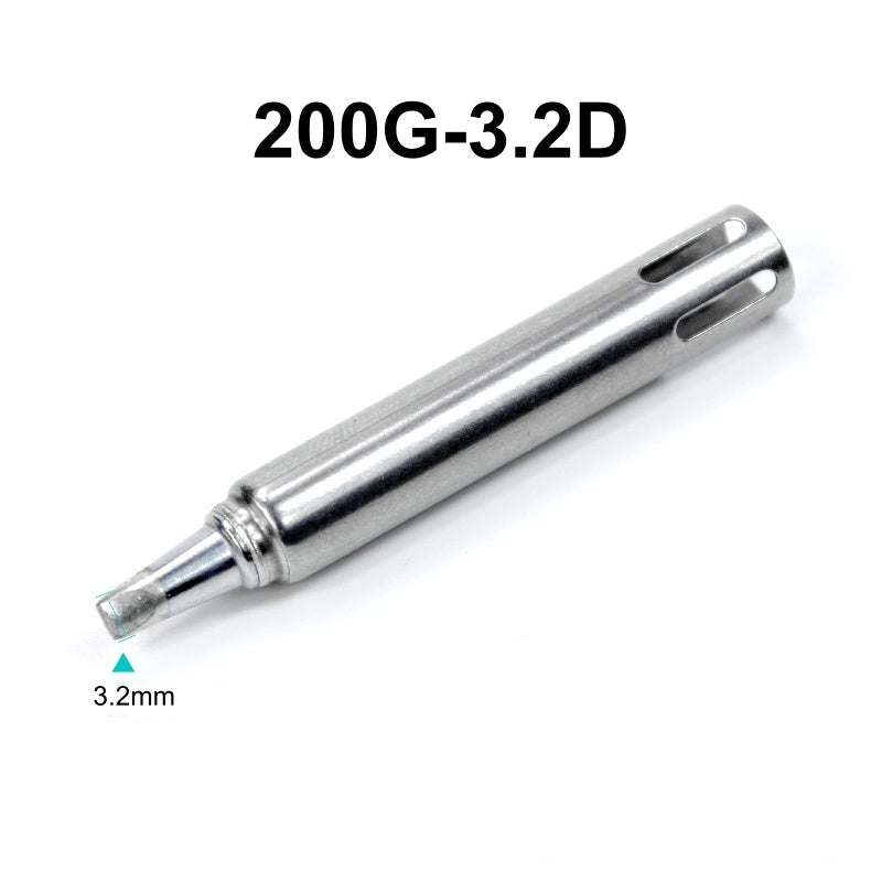 Total length: 61 mm
Inner diameter: 8 mm
Outer diameter: 8.7mm
Compatible for: QUICK 3202-901C soldering station iron (90W), QUICK 713-901B hot air gun/tin suction gun soldering station iron (90W).
Other 200G series soldering head models: 200G-I, 200G-B, 200G-J, 200G-SK, 200G-K, 200G-1C, 200G-2C, 200G-3C, 200G-4C, 200G-5C, 200G-1.2D, 200G-1.6D, 200G-2.4D, 200G-3.2D, 200G-4.2D.


If you need any other model products, please kindly contact us.
