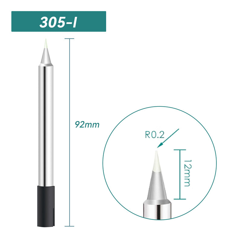 Total length: 92 mm
Head diameter: 0.2 mm
Compatible for: QUICK 303D Soldering Station.
Other QUICK 305 Models: 305-B, 305-2B, 305-LB, , 305-1C, 305-2C, 305-3C, 305-4C, 305-5C, 305-0.8D, 305-1.2D, 305-1.6D, 305-2.4D, 305-3.2D, 305-I, 305-K, 305-LK, 305-SK.


If you need any other model products, please kindly contact us.