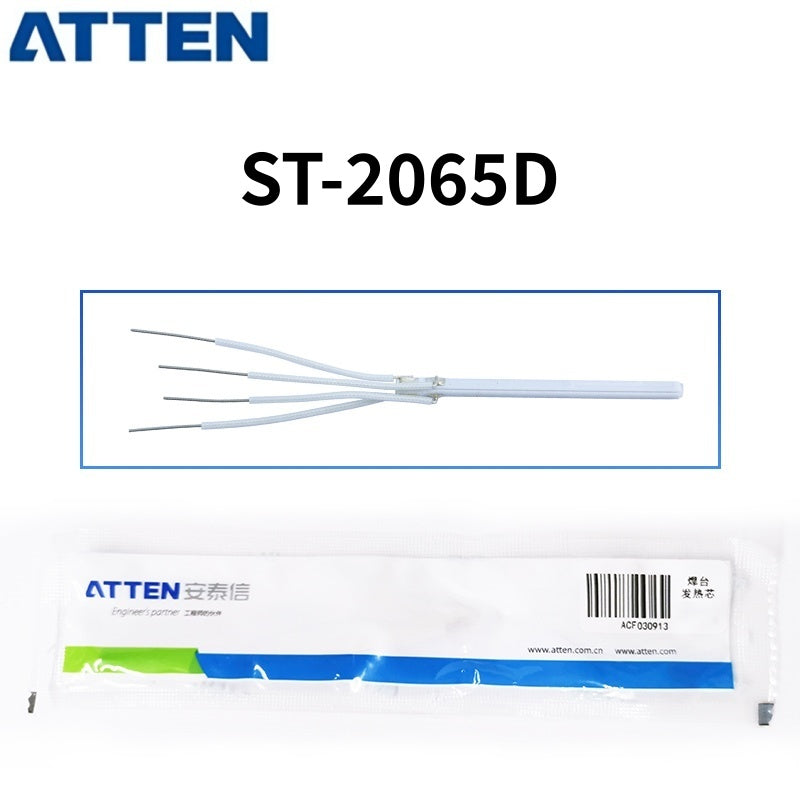 Technical Specifications:
Brand: ATTEN
Model: HS-2065
Heating Element Type: Ceramic four-core PTC heating element
Rated Power: 65W
Compatible Models: ATTEN ST-2065D
Application: Replacement heating element for ATTEN soldering iron stations

With a rated power of 65W, the HS-2065 provides reliable heating output suitable for professional electronics assembly, repair, and maintenance applications. The heating element is specifically developed for compatibility with ST-2065D soldering station, ensuring s