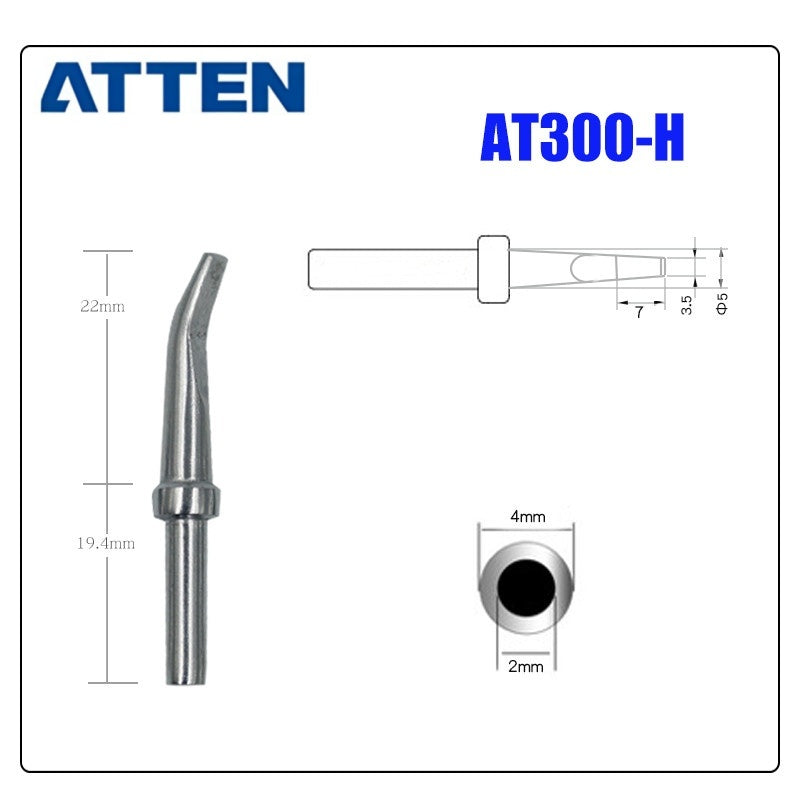 Total length: 41,4 mm
Outer diameter shaft: 4 mm
Inner diameter shaft: 2 mm
Other T300 Series Models: T300-B, K,SK, &nbsp;I, IS, LI, H, RT, 1C, 2C, 3C, 4C,
T300-0,8D, 1,2D, 1,6D, 2,4D, 3,2D,4,2D
Compatible with AT306H AT306DH ST3090, 203H/203/204/204H
503/504 (90W) series Soldering Station.
