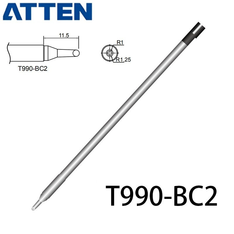 Other T990 Series Models: T990-B, K,KU, I, B2, BL,&nbsp;
T990-BC1, BC2, BC3, C1, C4, B3, B4,
T990-D08, D16, D24, D4, D52,
Compatible with ST-990/ST-909, ST-8602D/ST-8902D soldering station iron.
Lead-free intergrated heater.