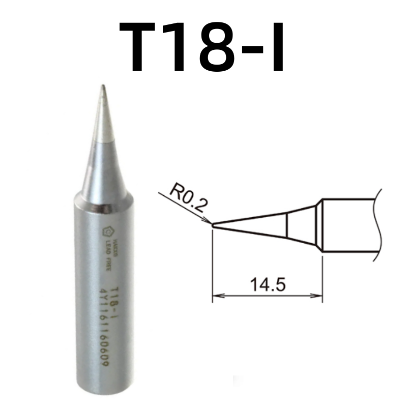 Shape: Conical Sharp Tip, R0.2 X 14.5MM.
Applicable models: FX-888D, FX-600, FX-888, FX-889, FX-701, FX-702 soldering station.

It is compatible with FX-8801, FX-8802, FX-8803 soldering handle.
Other models: T18-C4, T18-CF4, T18-S6, T18-DL12, T18-S9, T18-DL32, T18-DL2, T18-C08, T18-D08, T18-C5, T18-SB, T18-C05, T18-S3, T18-S4, T18-CSF25, T18-D32, T18-BL, T18-D24, T18-BR02, T18-D16, T18-C3, T18-B, T18-K.

If you need any other model products, please kindly contact us.&nbsp;