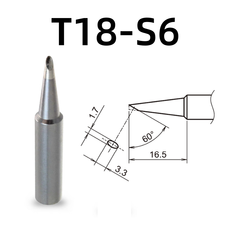 1.3mm/60¡ã MICRO Bevel.
Applicable models: FX-888D, FX-600, FX-888, FX-889, FX-701, FX-702 soldering station.

It is compatible with FX-8801, FX-8802, FX-8803 soldering handle.
Other models: T18-C4, T18-CF4, T18-DL12, T18-S9, T18-DL32, T18-DL2, T18-C08, T18-D08, T18-C5, T18-SB, T18-C05, T18-S3, T18-S4, T18-CSF25, T18-D32, T18-BL, T18-D24, T18-BR02, T18-D16, T18-C3, T18-I, T18-B, T18-K.

If you need any other model products, please kindly contact us.