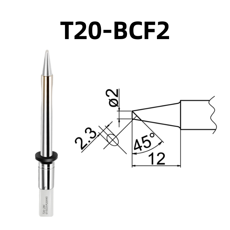 Shape: Bevel Tip, 2MM/45DEG X 12MM.
Applicable models: Hakko FX-838, FX-8301 soldering station.

Other models: T20-K, T20-KU, T20-D6, T20-D24, T20-D32, T20-J02, T20-B2, T20-BL, T20-BC2,&nbsp; T20-BC3, T20-BCF3, T20-BC4, T20-BCF4, T20-BL2, T20-BL3, T20-C5, T20-C6.

If you need any other model products, please kindly contact us.&nbsp;