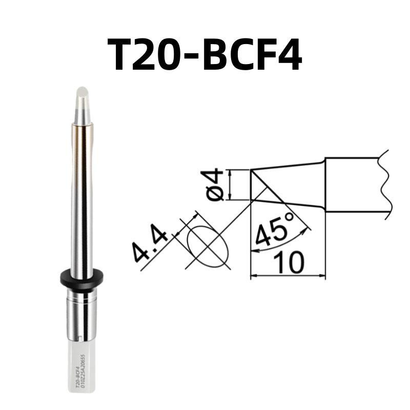 Shape: Bevel Tip, 4MM/45DEG X 10MM.
Applicable models: Hakko FX-838, FX-8301 soldering station.

Other models: T20-K, T20-KU, T20-D6, T20-D24, T20-D32, T20-J02, T20-B2, T20-BL, T20-BC2, T20-BCF2, T20-BC3, T20-BCF3, T20-BC4,&nbsp; T20-BL2, T20-BL3, T20-C5, T20-C6.

If you need any other model products, please kindly contact us.&nbsp;