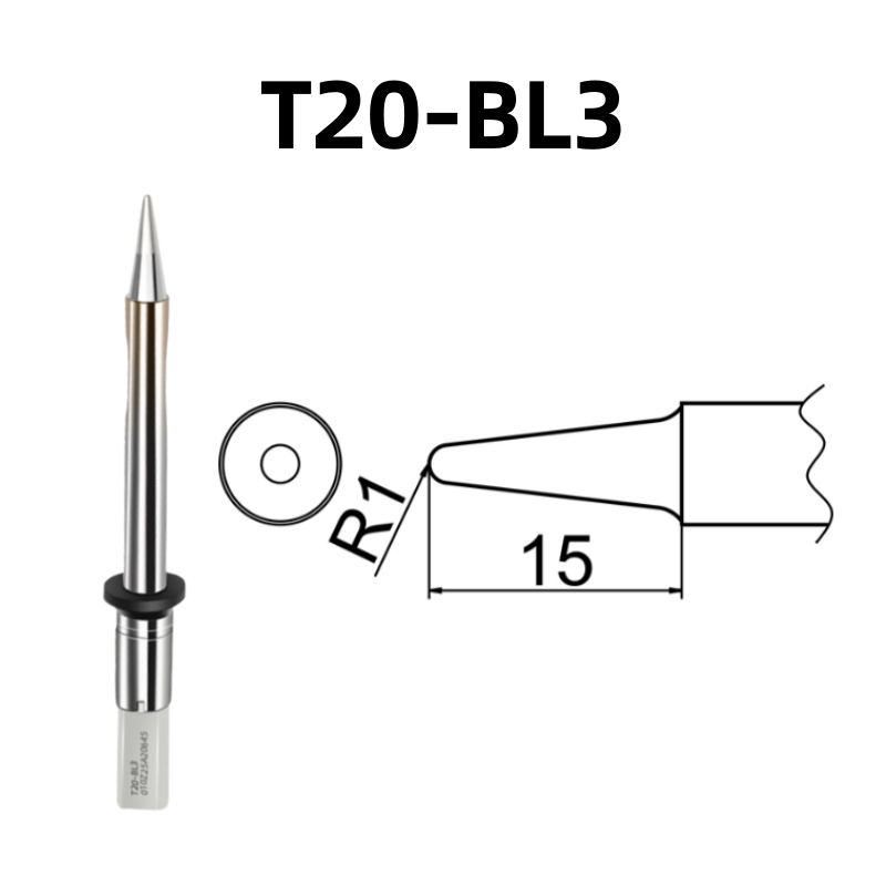 Shape: Conical Tip, R1 X 15MM.
Applicable models: Hakko FX-838, FX-8301 soldering station.

Other models: T20-K, T20-KU, T20-D6, T20-D24, T20-D32, T20-J02, T20-B2, T20-BL, T20-BC2, T20-BCF2, T20-BC3, T20-BCF3, T20-BC4, T20-BCF4, T20-BL2, T20-C5, T20-C6.

If you need any other model products, please kindly contact us.&nbsp;