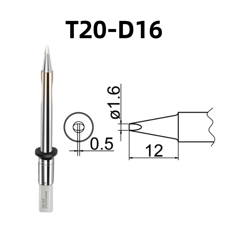 Shape: 1.6D Chisel Tip, 1.6 X 12MM.
Applicable models: Hakko FX-838, FX-8301 soldering station.

Other models: T20-K, T20-KU, T20-D6, T20-D24, T20-D32, T20-J02, T20-B2, T20-BL, T20-BC2, T20-BCF2, T20-BC3, T20-BCF3, T20-BC4, T20-BCF4, T20-BL2, T20-BL3, T20-C5, T20-C6.

If you need any other model products, please kindly contact us.&nbsp;
