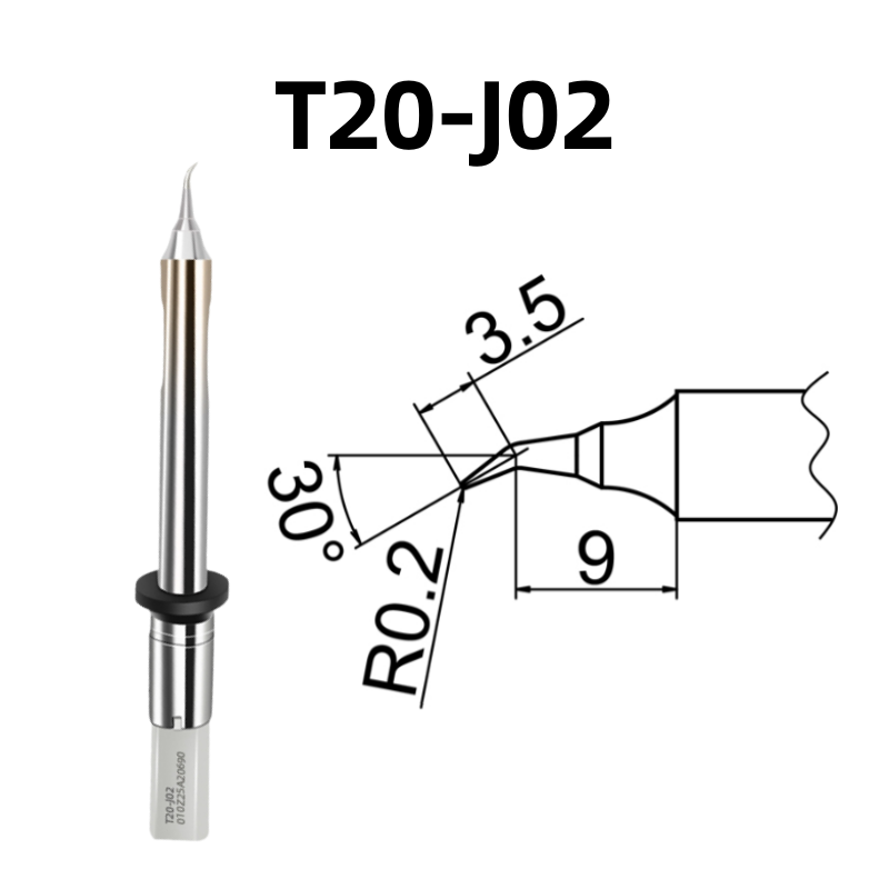 Shape: Bent Conical Tip, R0.2MM/30DEG X 3.5 X 9MM.
Applicable models: Hakko FX-838, FX-8301 soldering station.

Other models: T20-K, T20-KU, T20-D16, T20-D24, T20-D32, T20-D6, T20-B2, T20-BL, T20-BC2, T20-BCF2, T20-BC3, T20-BCF3, T20-BC4, T20-BCF4, T20-BL2, T20-BL3, T20-C5, T20-C6.

If you need any other model products, please kindly contact us.&nbsp;